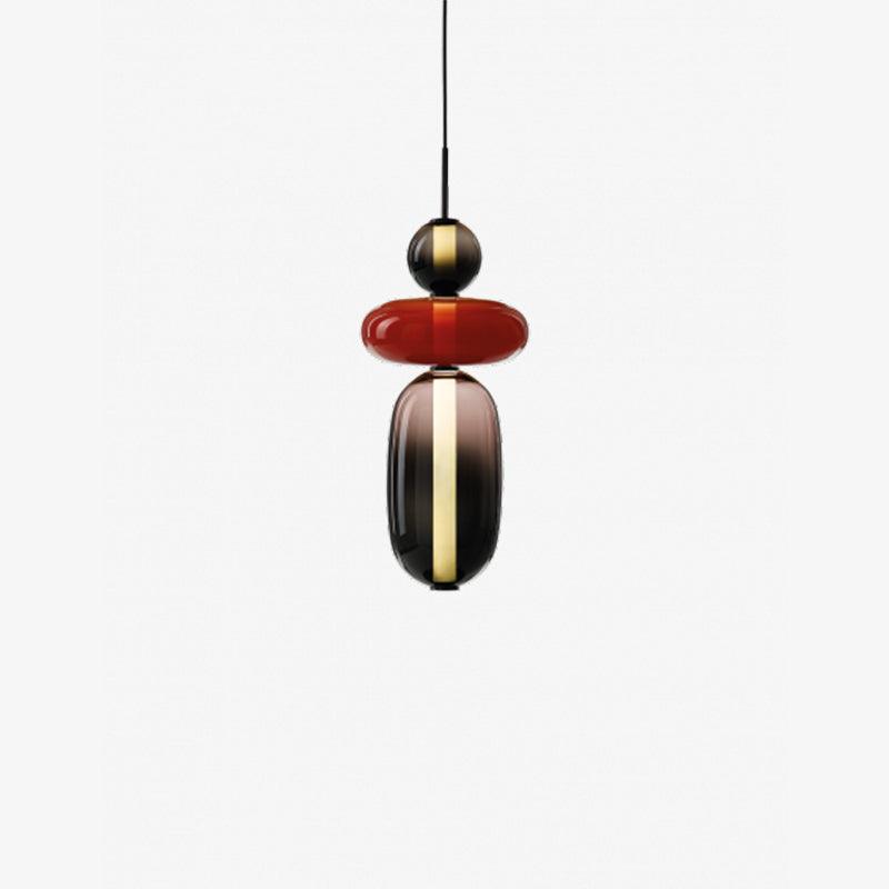 Candied Glass Pendant Light in Black for Stylish Kitchen Lighting 12