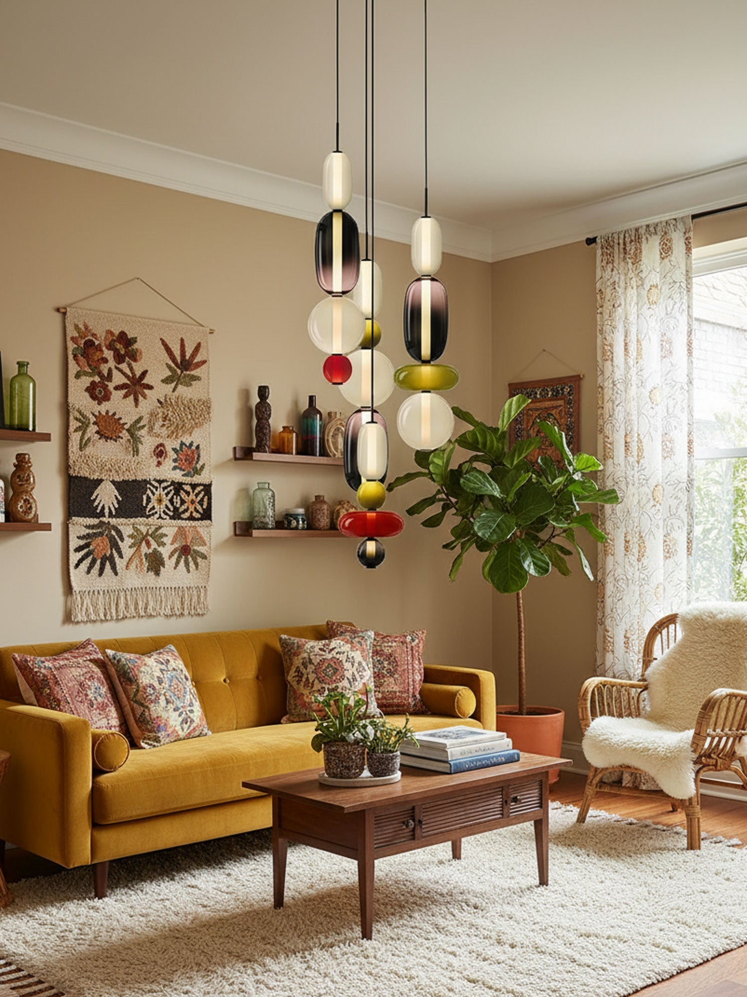 Candied Glass Pendant Light in Black for Stylish Kitchen Lighting 3