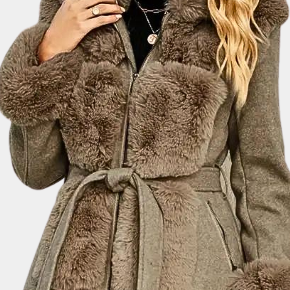 Christine | Plush Winter Coat for Women in Brown - Elegant and Warm Winter Jacket 3