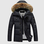 Daan | Men's Overcoat with Padded Insulation and Faux Fur Collar for Winter Warmth 1