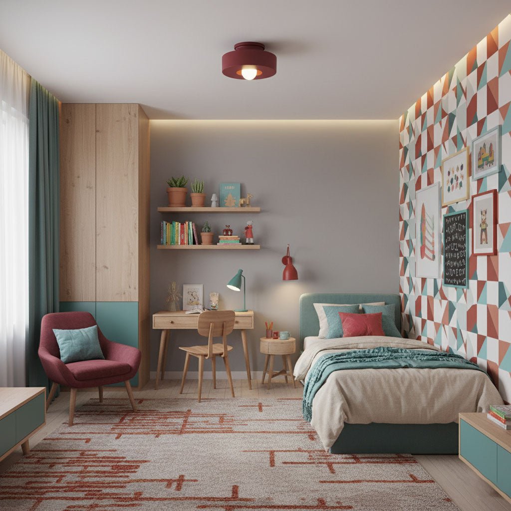 Geometric Design Flush Mount Ceiling Light | Modern Resin Ceiling Lamp for Stylish Interiors 4