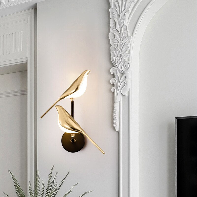 GlowFeather | LED Wall Lamp with Bird Motifs for Contemporary Home Decor 3