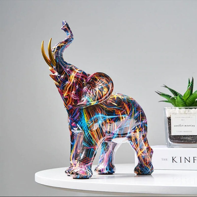 Handcrafted Abstract Elephant Statue | Unique Multicoloured Home Decor 0