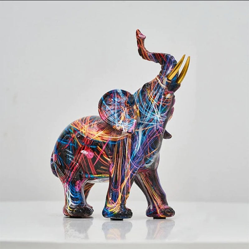 Handcrafted Abstract Elephant Statue | Unique Multicoloured Home Decor 1