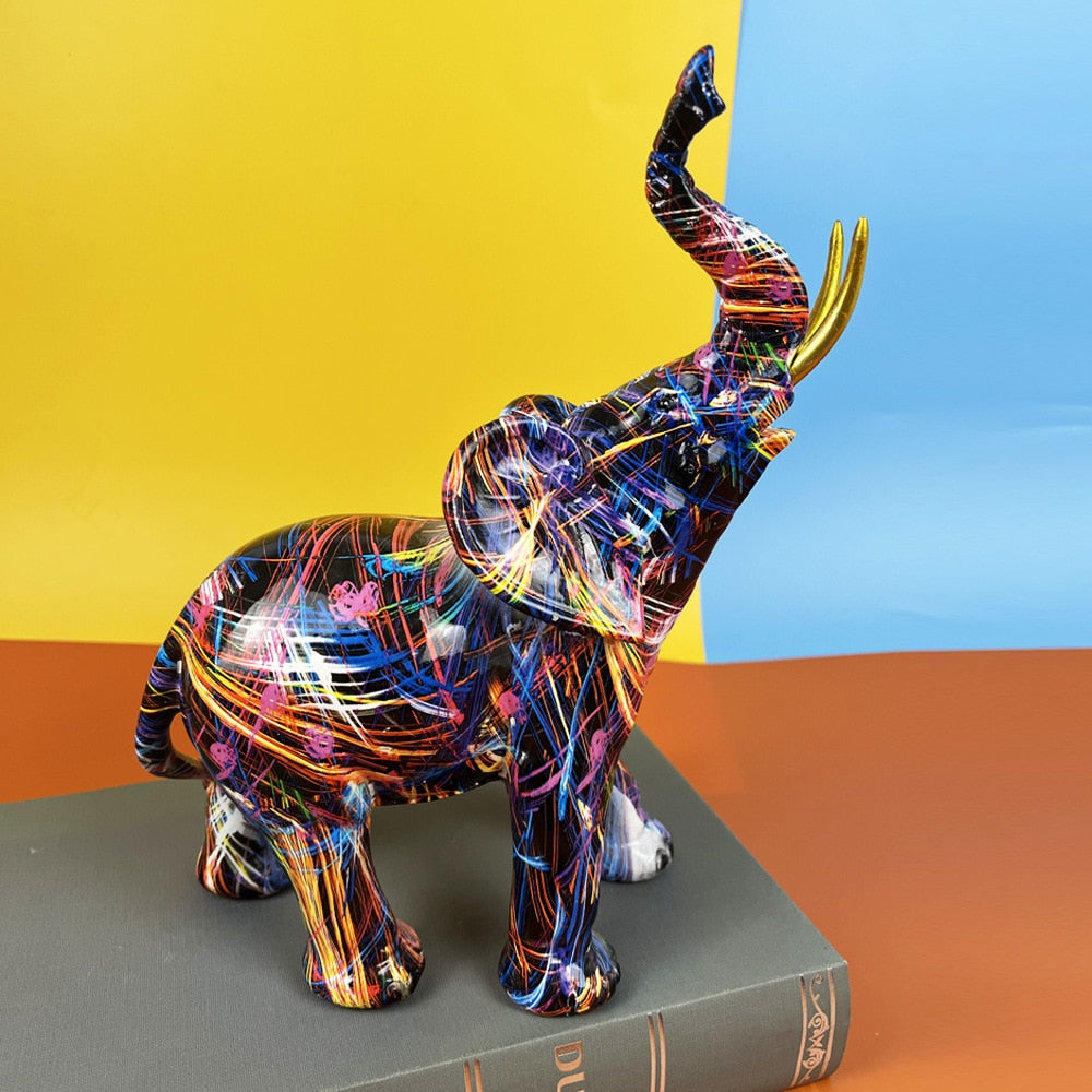 Handcrafted Abstract Elephant Statue | Unique Multicoloured Home Decor 2