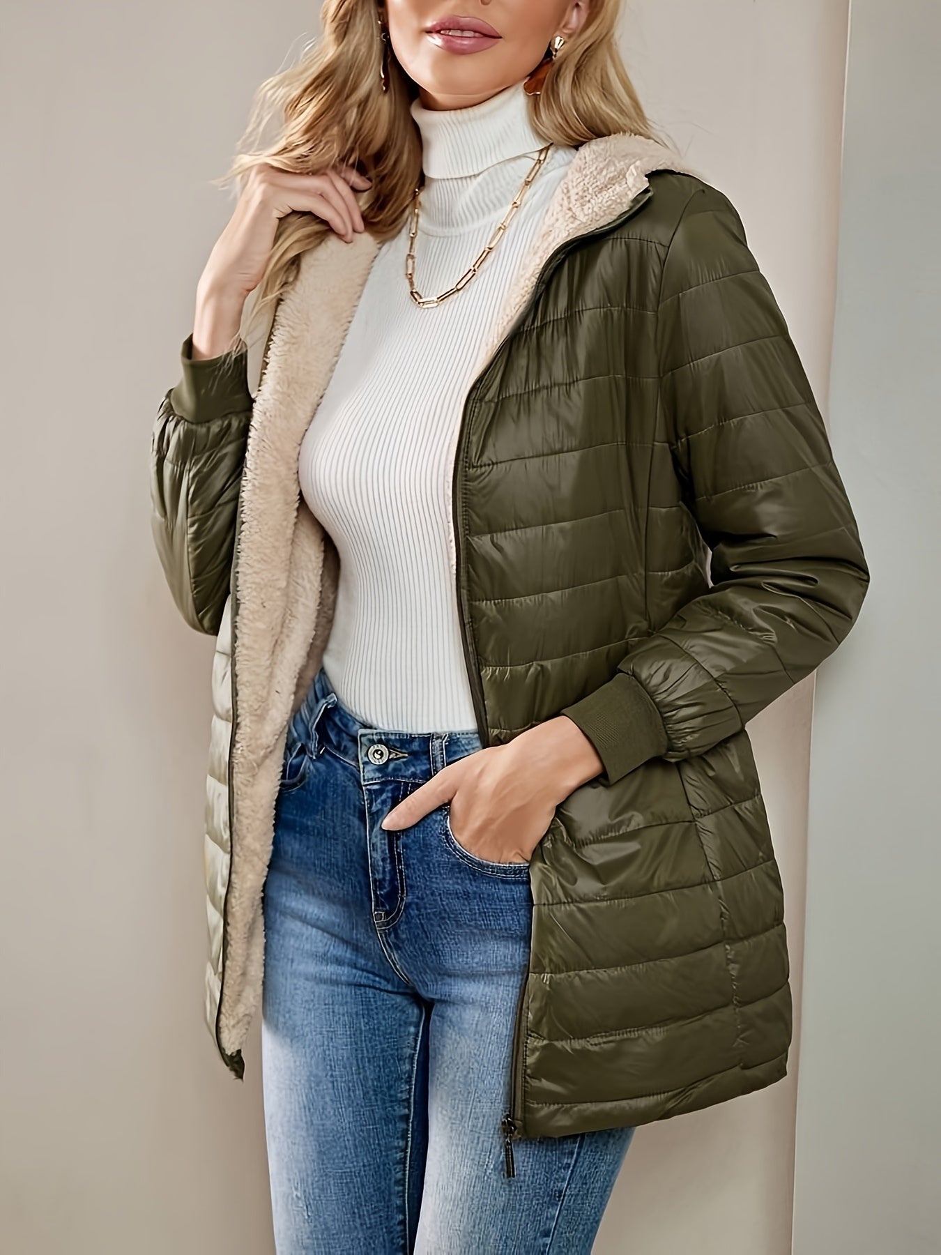 Janice | Women's Long Black Puffer Jacket for Winter Casual Style 3