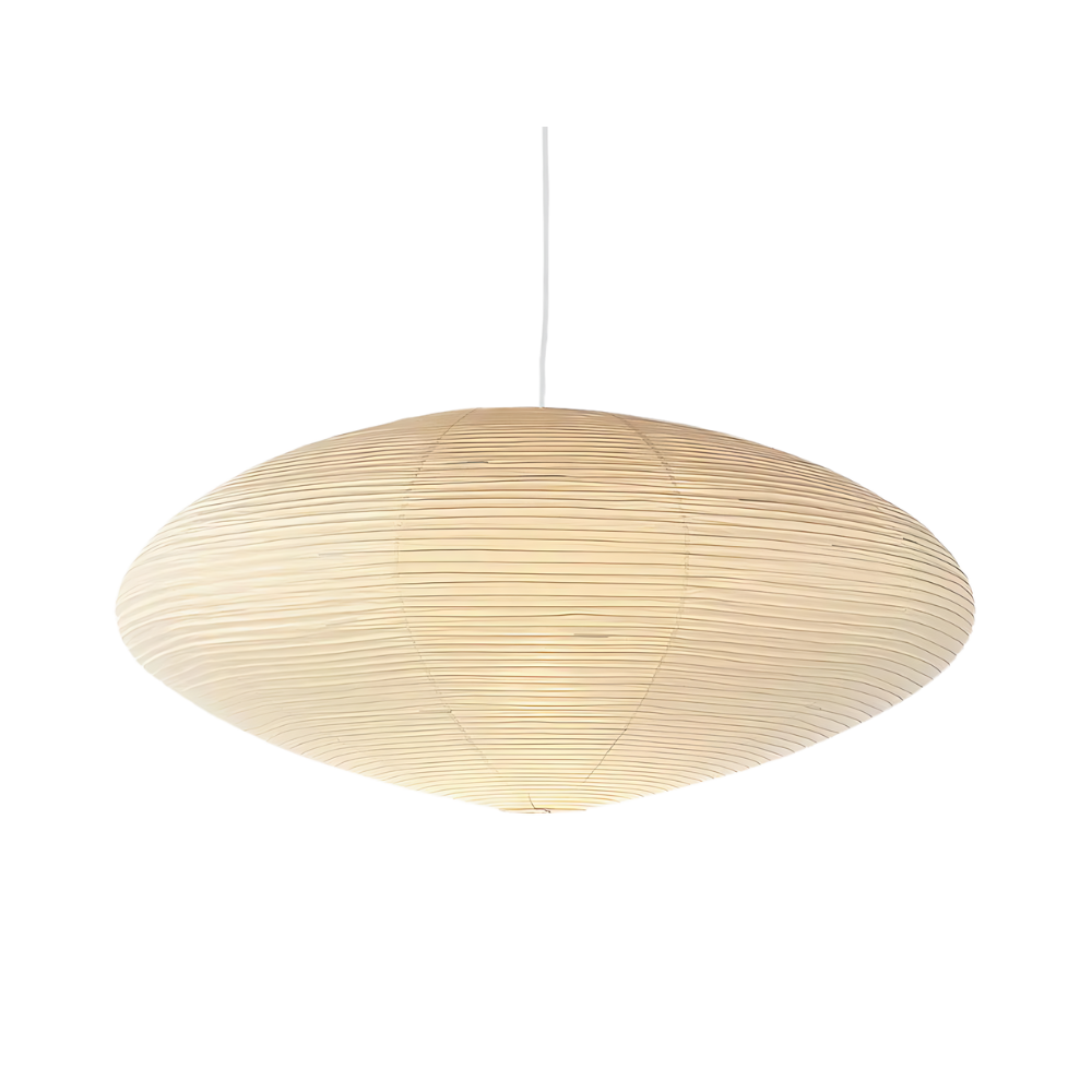 Japandi Ceiling Lamp | LED Light Fixture in Mulberry Paper for Dining Room and Living Spaces 0