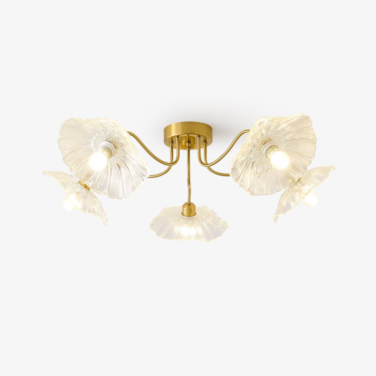 Lotus Leaf Flush Mount Ceiling Light | Elegant Glass Fixture for Stylish Interiors 1