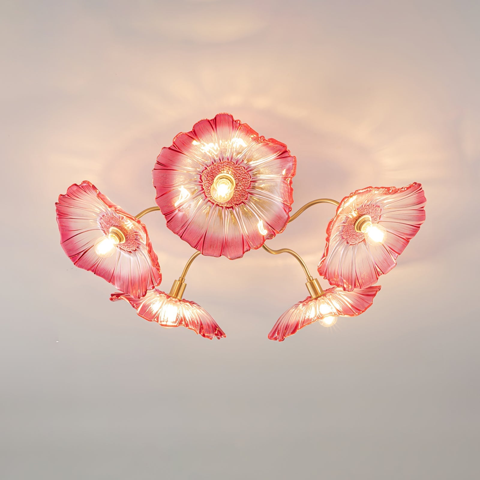 Lotus Leaf Flush Mount Ceiling Light | Elegant Glass Fixture for Stylish Interiors 10