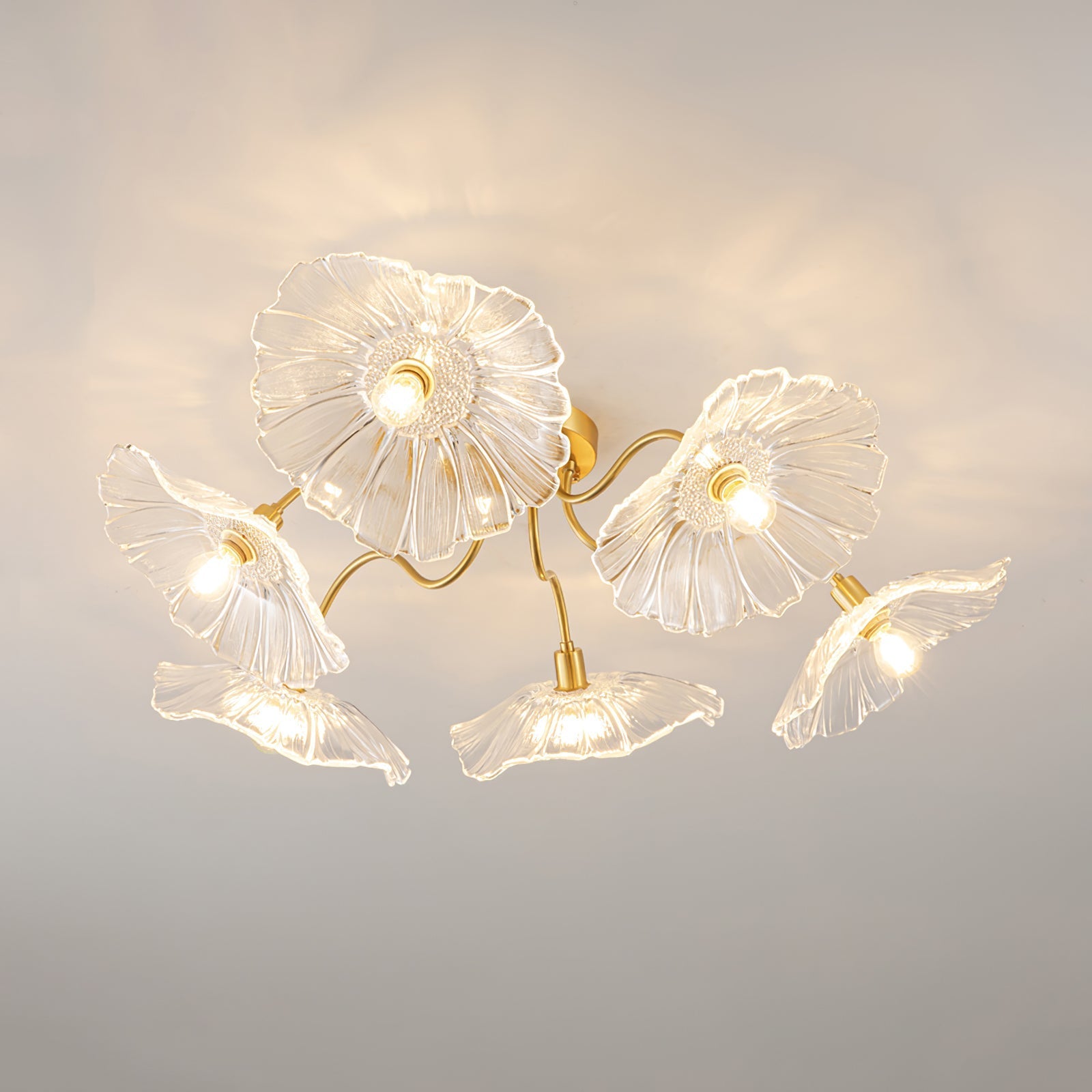 Lotus Leaf Flush Mount Ceiling Light | Elegant Glass Fixture for Stylish Interiors 13