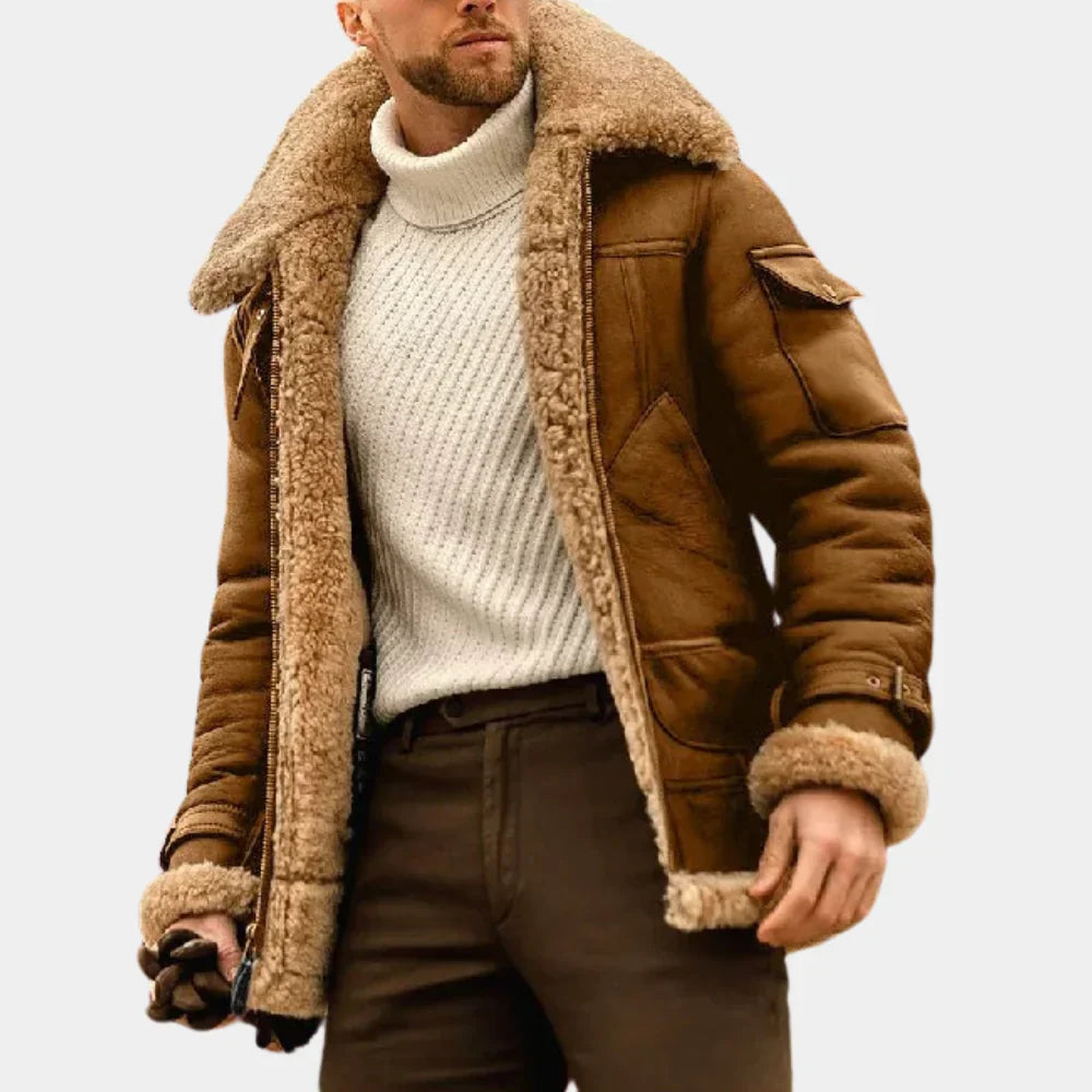 Lucas | Men's Leather Winter Aviator Jacket for Ultimate Warmth and Style 1