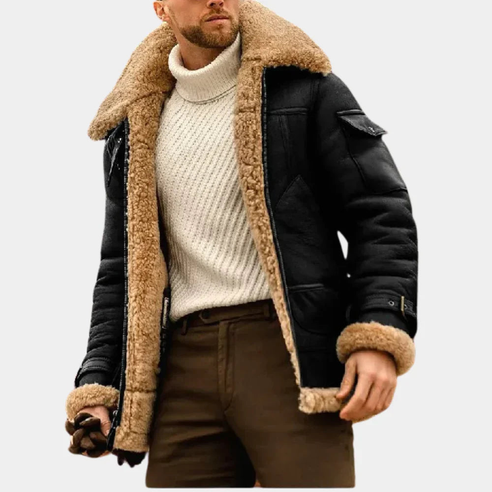 Lucas | Men's Leather Winter Aviator Jacket for Ultimate Warmth and Style 2