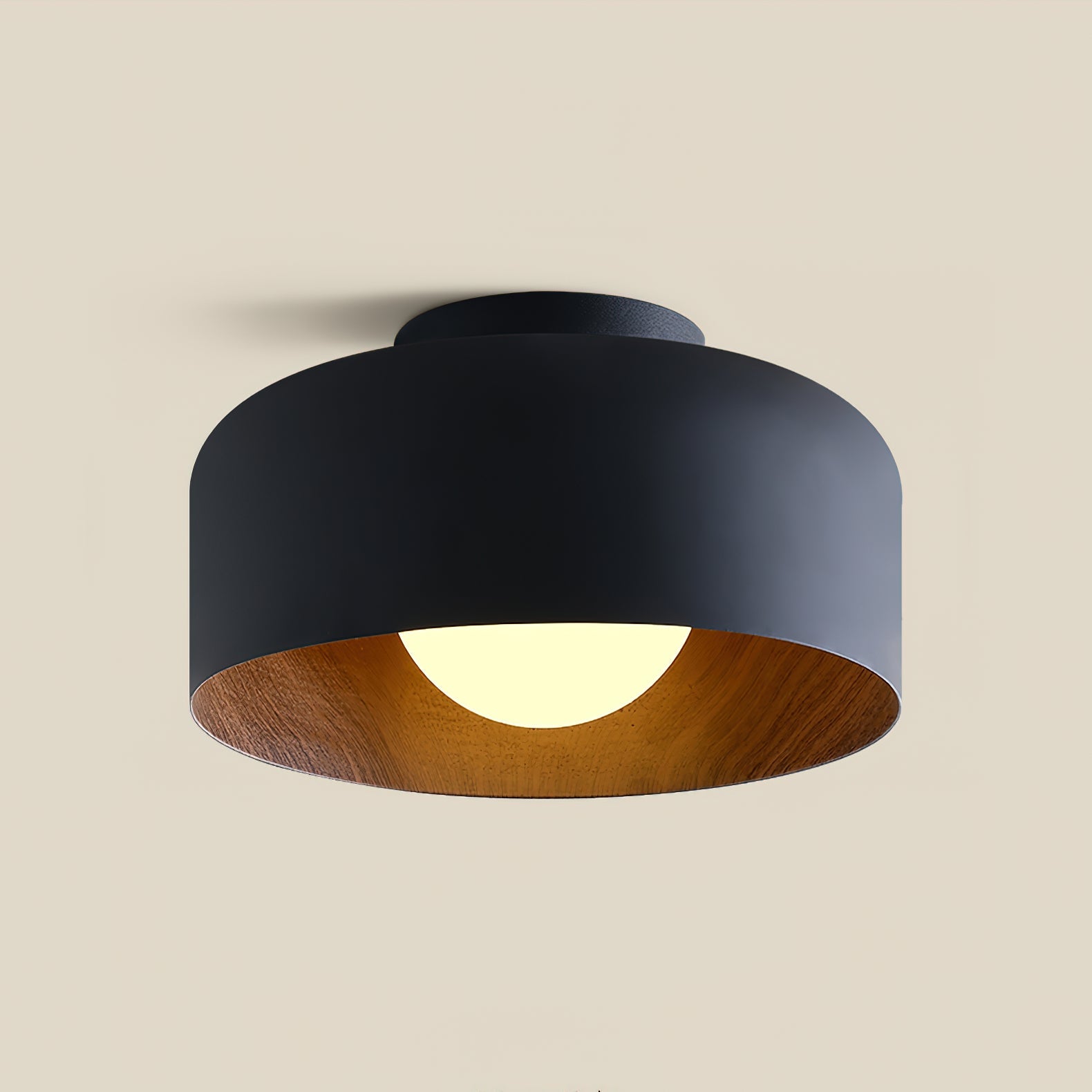 Lumisphere | Modern Flush Mount Ceiling Light with Wood Grain Finish 0
