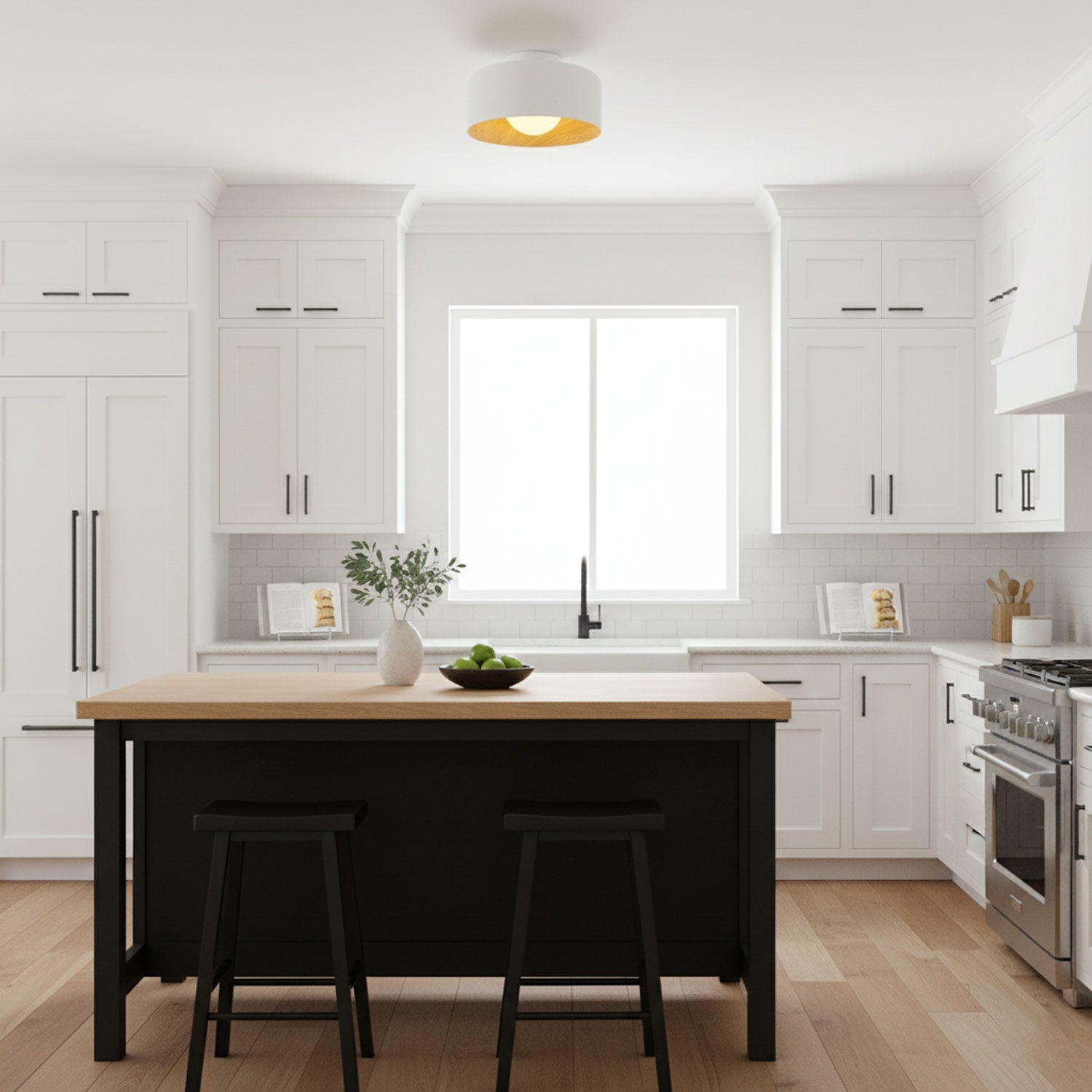 Lumisphere | Modern Flush Mount Ceiling Light with Wood Grain Finish 3