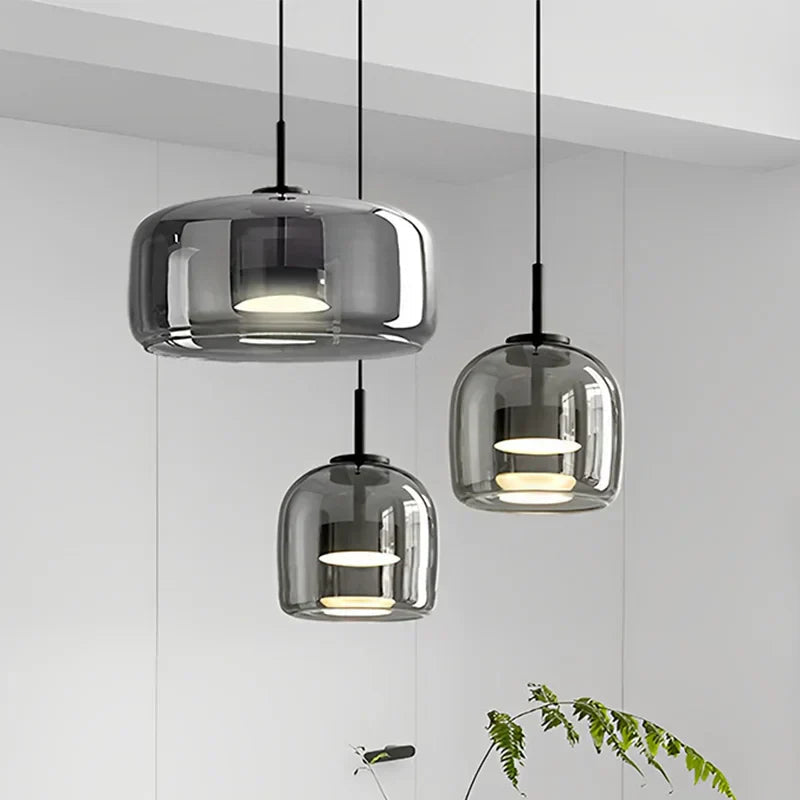 Modern Clear Glass Flush Mount Ceiling Light Fixture for Elegant Kitchen Spaces 0