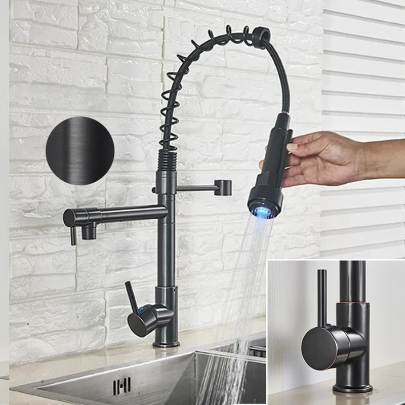 SpringTwin | Dual Outlet Kitchen Mixer Tap with LED Color-Changing Technology 0