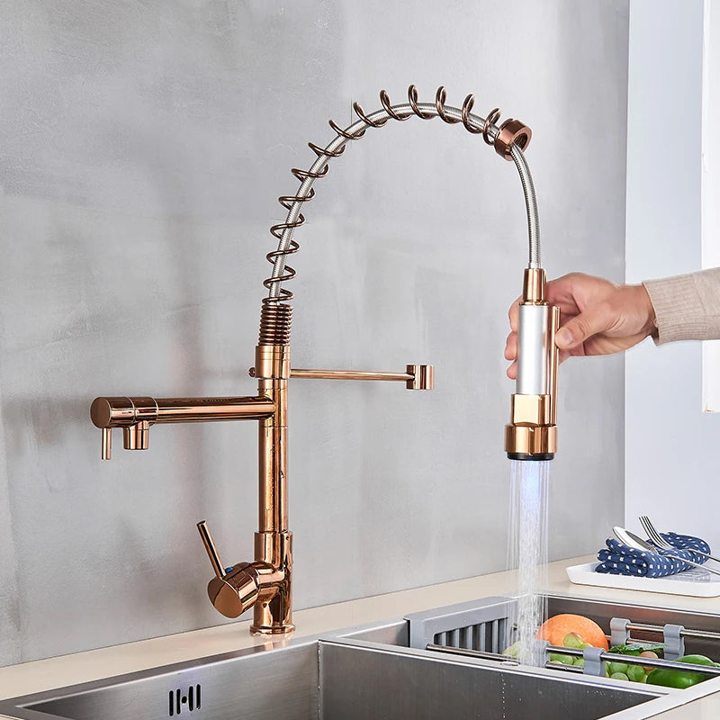 SpringTwin | Dual Outlet Kitchen Mixer Tap with LED Color-Changing Technology 3
